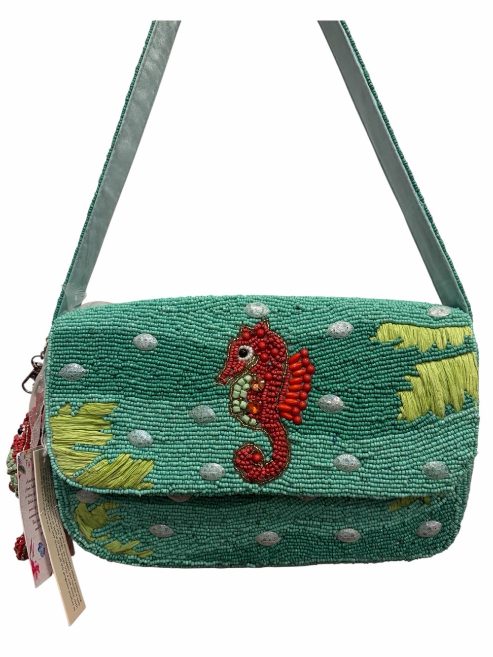 NWT: *Viral* Seahorse Beaded Bag 🌊🦀 
From India to You 🌊🦀